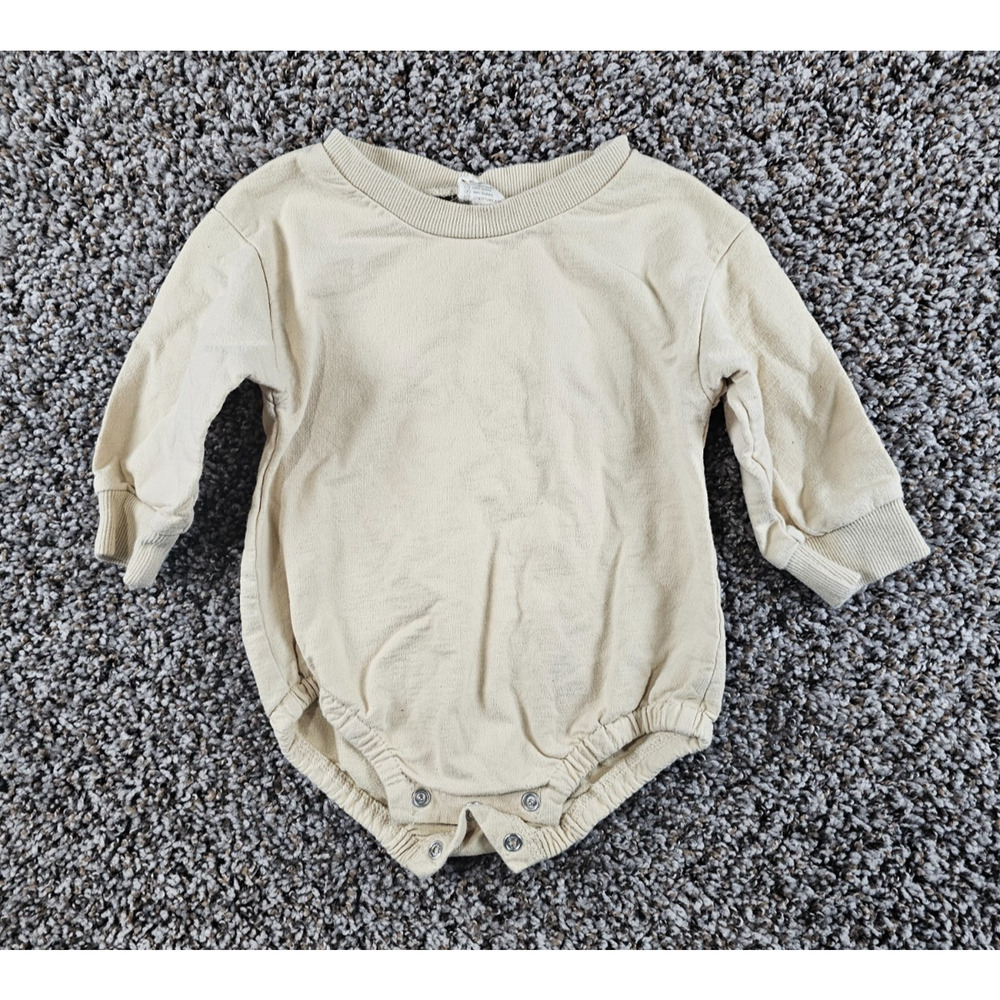 Kid Tales Unisex Baby Sz 9M Long Sleeve T Shirt Light Yellow Cotton